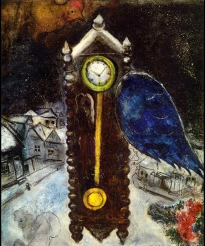 マルク・シャガール Painting - ブルーウィング付き時計 現代マルク・シャガール